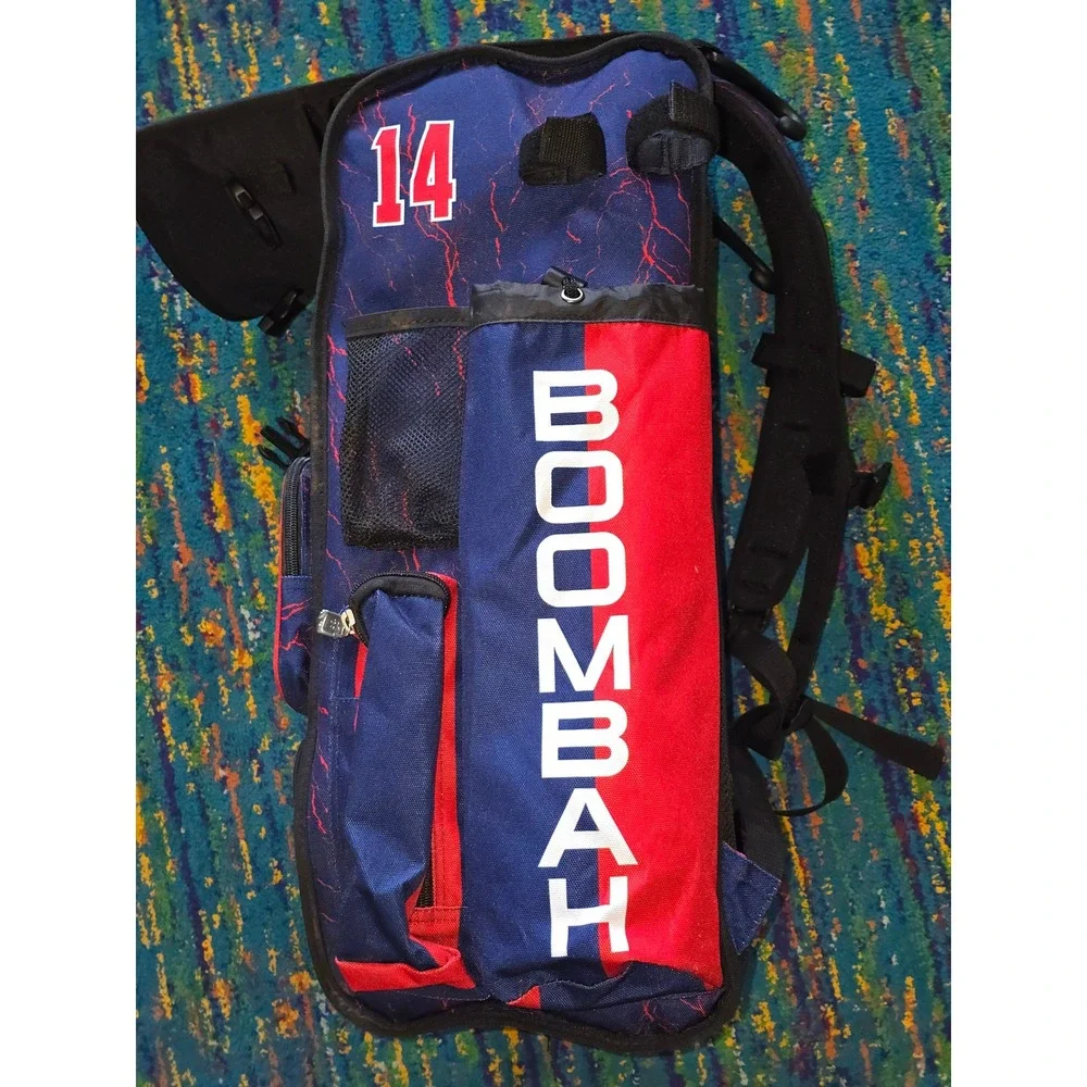 New Boombah Superpack Bat Bag Navy Red Baseball/Softball Backpack 23.5x13.5x9.5